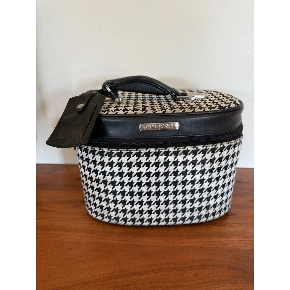 Vintage‎ Murano Madison Ave Large Cosmetic Case Houndstooth Pattern